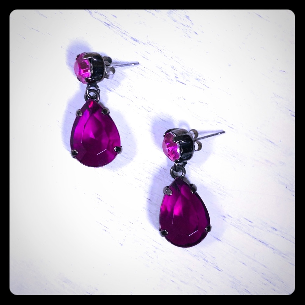 Pink and purple earrings